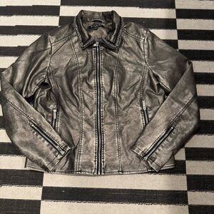 Baccini Silver Leather Motorcycle Jacket